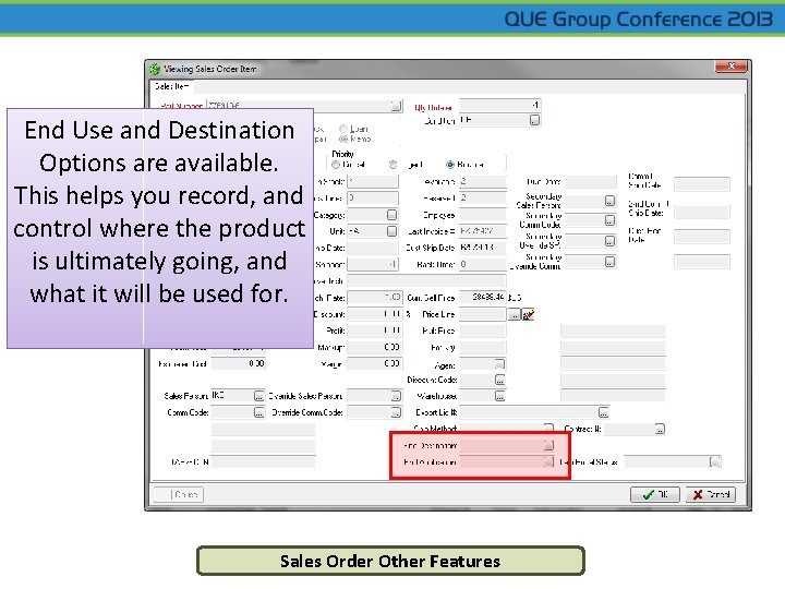 End Use and Destination Options are available. This helps you record, and control where