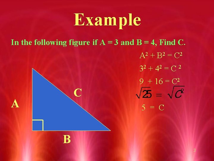 Example In the following figure if A = 3 and B = 4, Find