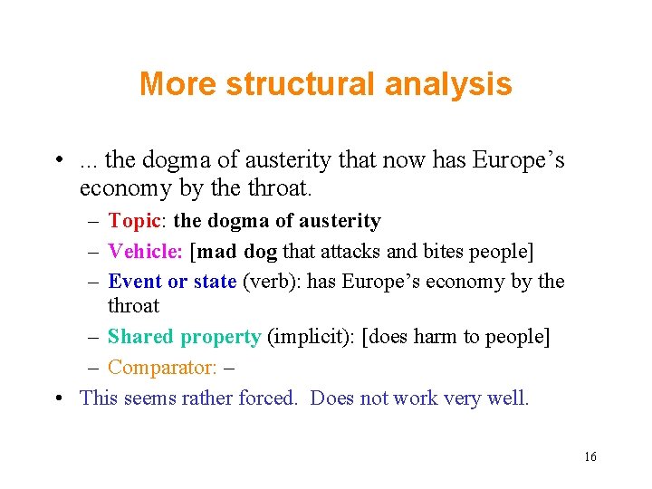 More structural analysis • . . . the dogma of austerity that now has More structural analysis • . . . the dogma of austerity that now has