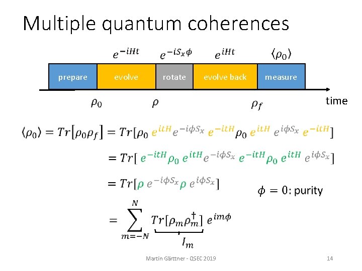 Multiple quantum coherences prepare evolve rotate evolve back measure time Martin Gärttner - QSEC