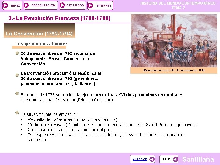 INICIO PRESENTACIÓN RECURSOS INTERNET HISTORIA DEL MUNDO CONTEMPORÁNEO TEMA 2 3. - La Revolución