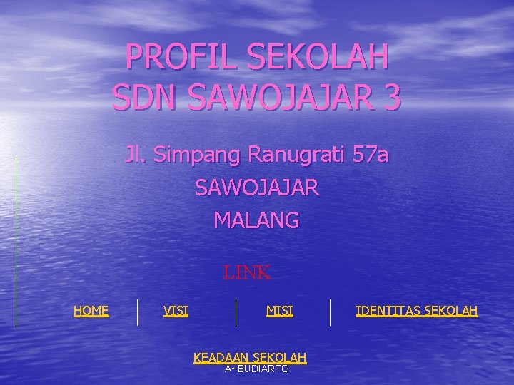 PROFIL SEKOLAH SDN SAWOJAJAR 3 Jl. Simpang Ranugrati 57 a SAWOJAJAR MALANG LINK HOME