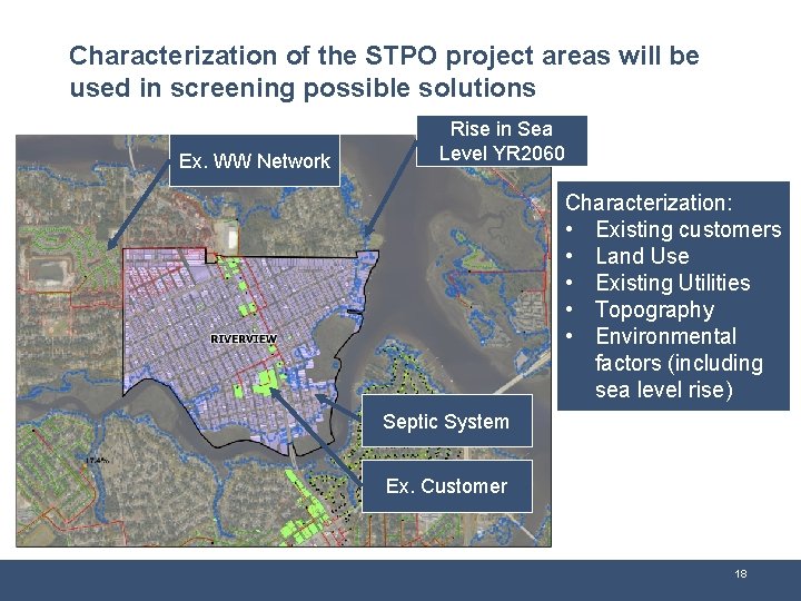 Characterization of the STPO project areas will be used in screening possible solutions Ex.