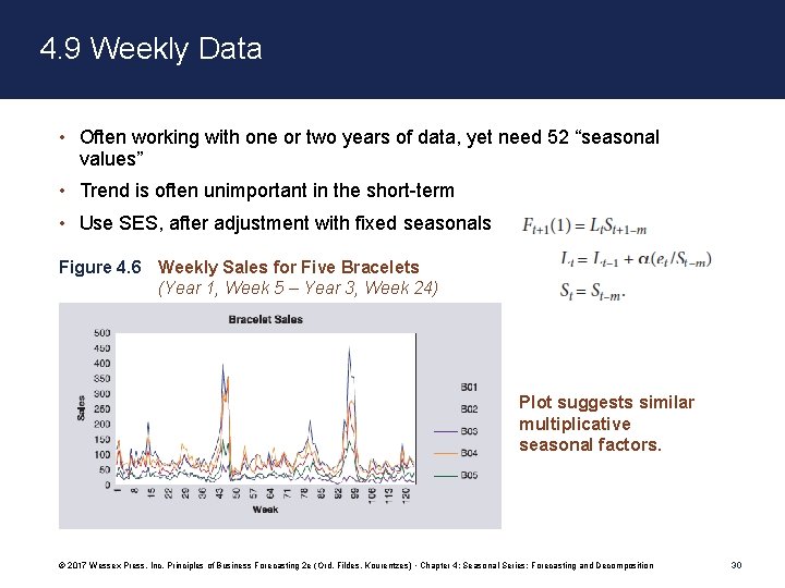 4. 9 Weekly Data • Often working with one or two years of data,