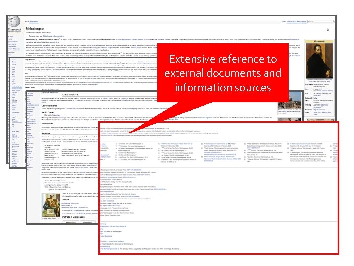 Extensive reference to external documents and information sources Extensive reference to external documents and information sources