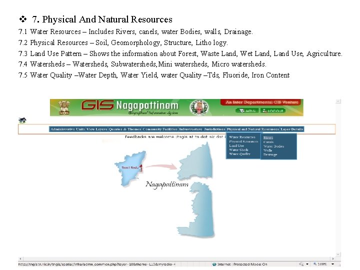 v 7. Physical And Natural Resources 7. 1 Water Resources – Includes Rivers, canels,