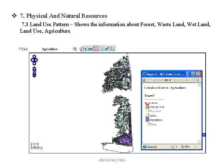 v 7. Physical And Natural Resources 7. 3 Land Use Pattern – Shows the