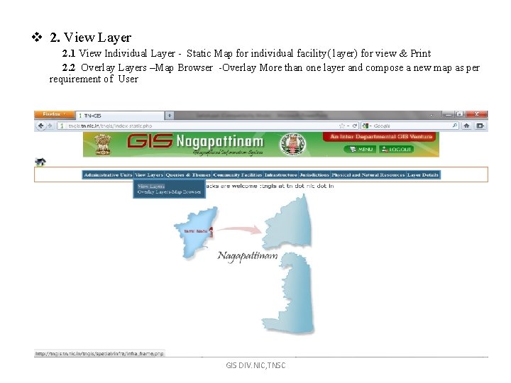 v 2. View Layer 2. 1 View Individual Layer - Static Map for individual