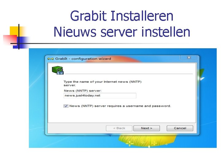 Grabit Installeren Nieuws server instellen 