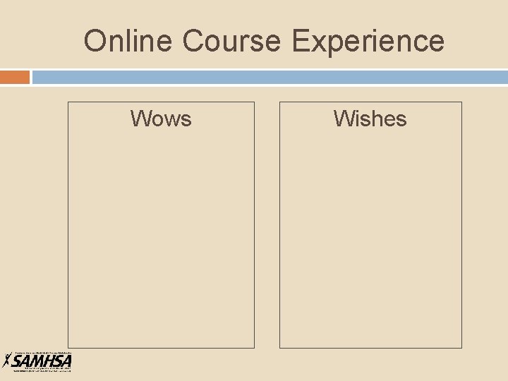 Online Course Experience Wows Wishes 