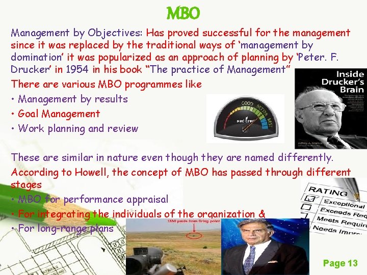 MBO Management by Objectives: Has proved successful for the management since it was replaced