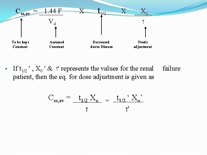 Css, av = 1. 44 F X t 1/2 Vd To be kept Constant