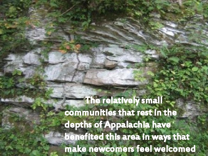 The relatively small communities that rest in the depths of Appalachia have benefited this