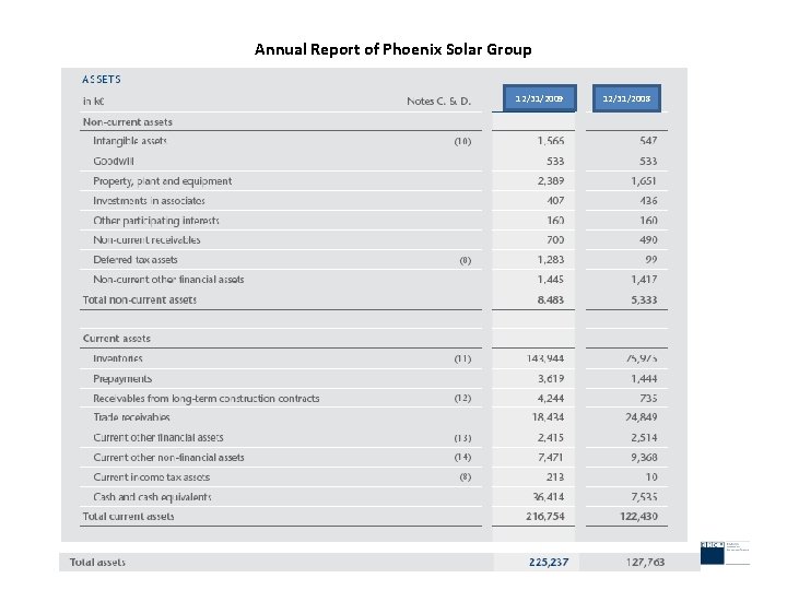 Annual Report of Phoenix Solar Group 12/31/2009 12/31/2008 