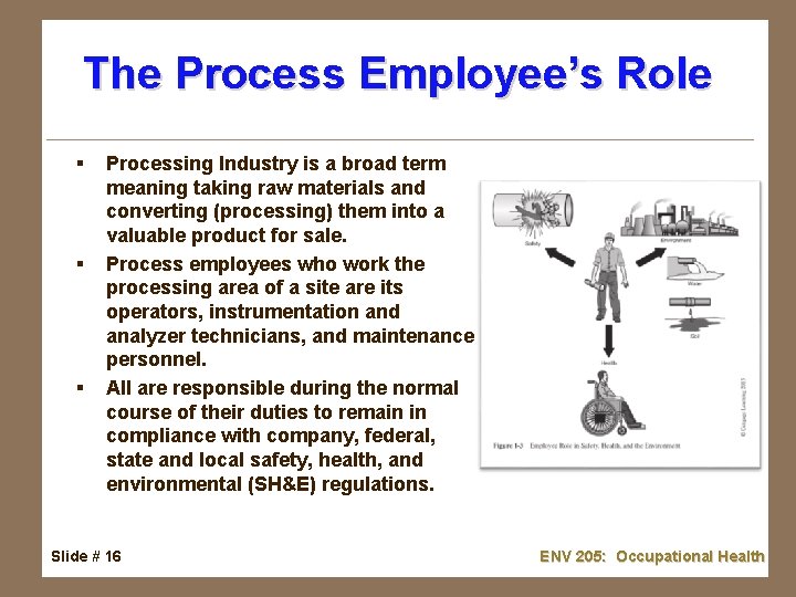 The Process Employee’s Role § § § Processing Industry is a broad term meaning