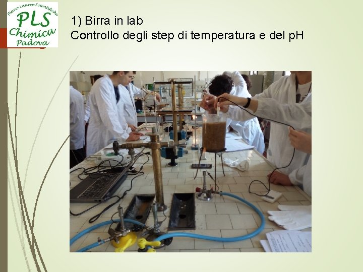 1) Birra in lab Controllo degli step di temperatura e del p. H 