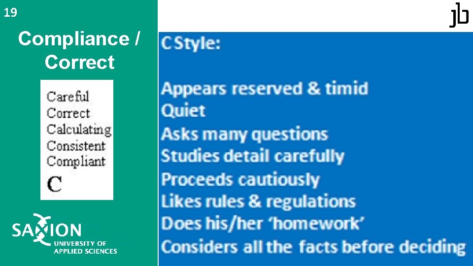 19 Compliance / Correct 19 Compliance / Correct