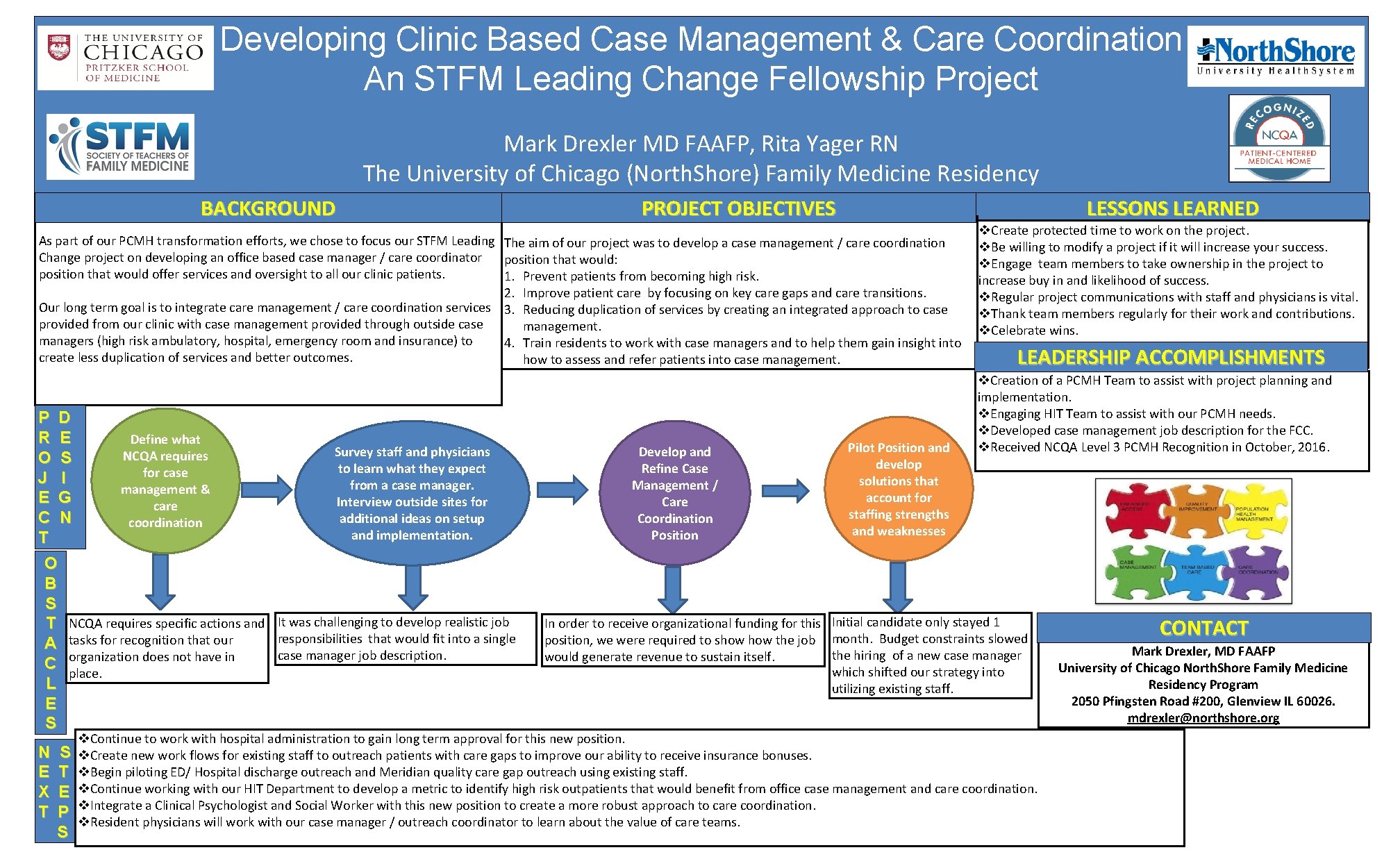 Developing Clinic Based Case Management & Care Coordination An STFM Leading Change Fellowship Project