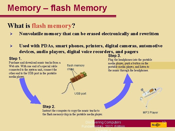 Memory – flash Memory What is flash memory? Ø Nonvolatile memory that can be