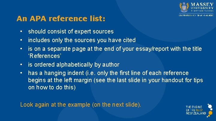 An APA reference list: • should consist of expert sources • includes only the