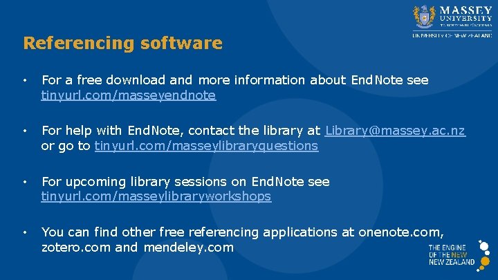 Referencing software • For a free download and more information about End. Note see