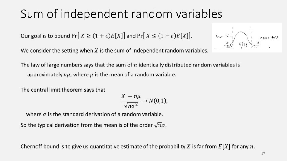 Sum of independent random variables 17 