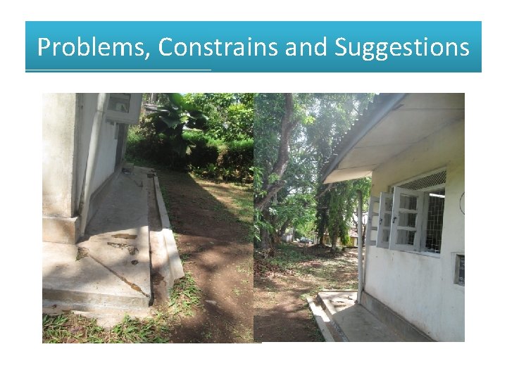 Problems, Constrains and Suggestions 