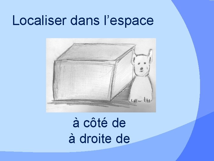 Localiser dans l’espace à côté de à droite de 