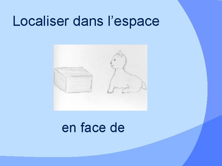 Localiser dans l’espace en face de 