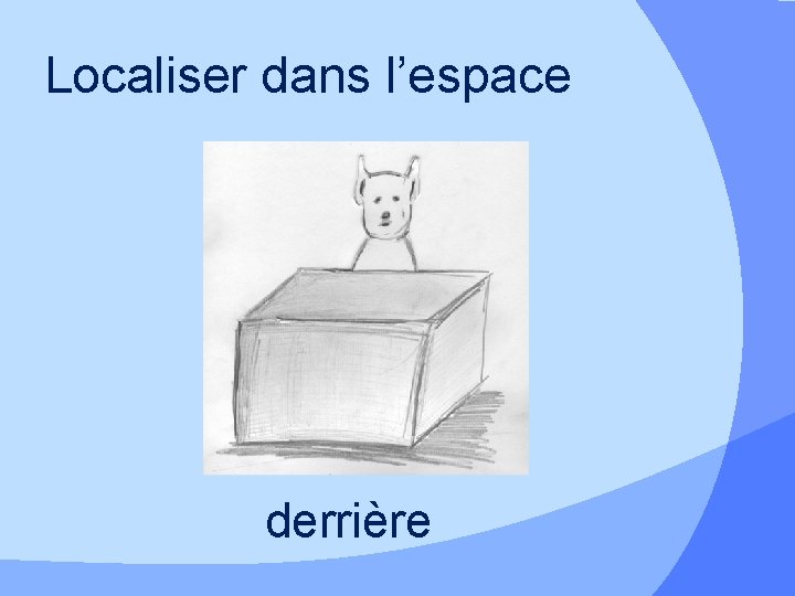 Localiser dans l’espace derrière 