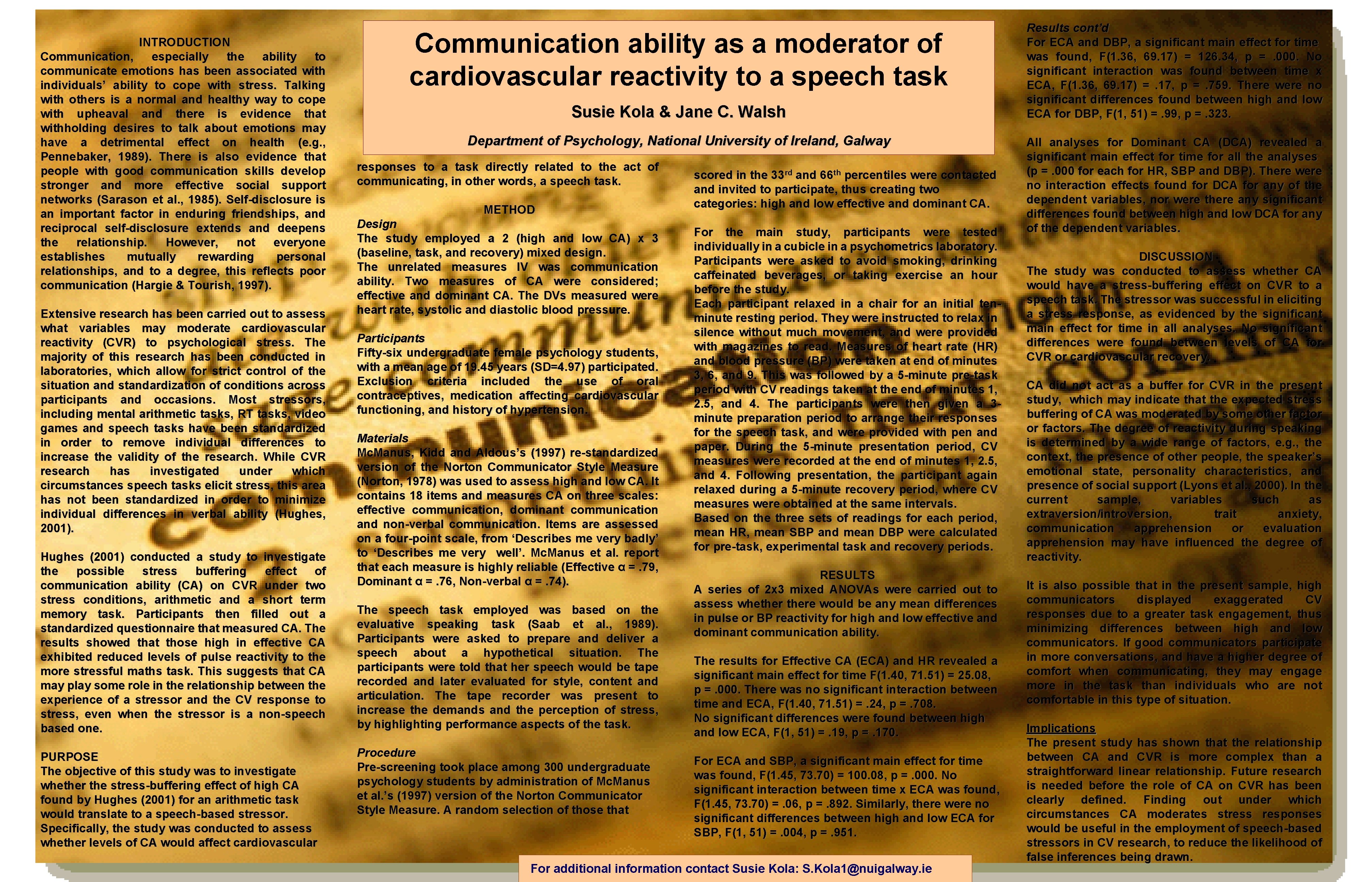 INTRODUCTION Communication, especially the ability to communicate emotions has been associated with individuals’ ability