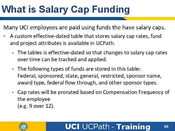 What is Salary Cap Funding Many UCI employees are paid using funds the have