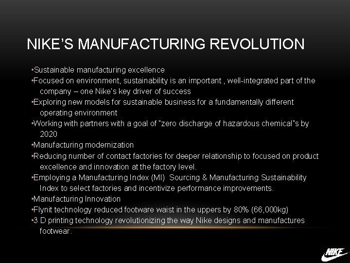 nike manufacturing revolution