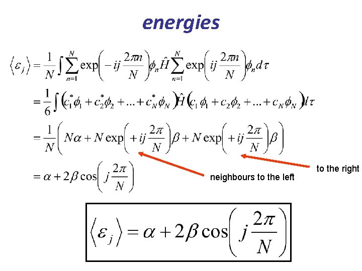 energies neighbours to the left to the right 