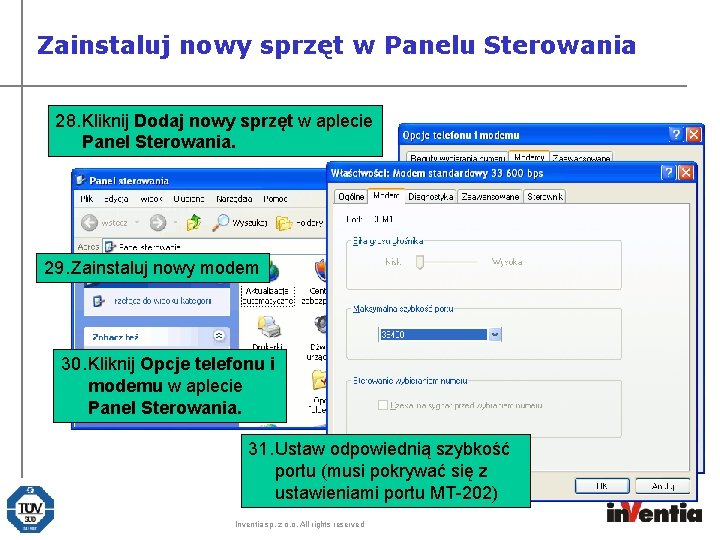 Zainstaluj nowy sprzęt w Panelu Sterowania 28. Kliknij Dodaj nowy sprzęt w aplecie Panel