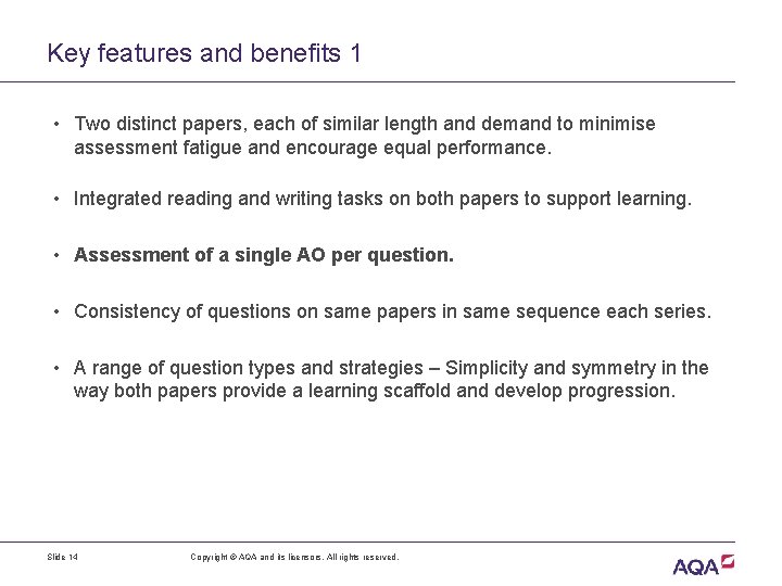 Key features and benefits 1 • Two distinct papers, each of similar length and