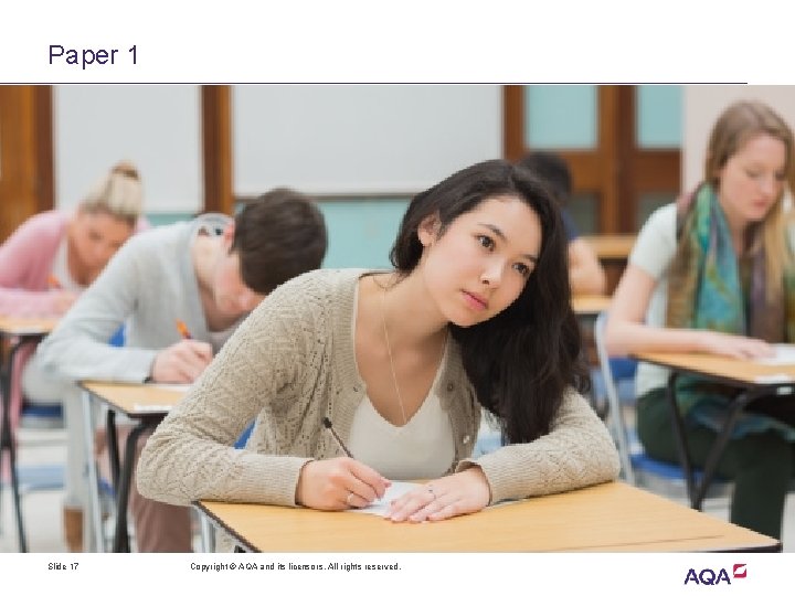 Paper 1 Slide 17 Copyright © AQA and its licensors. All rights reserved. 