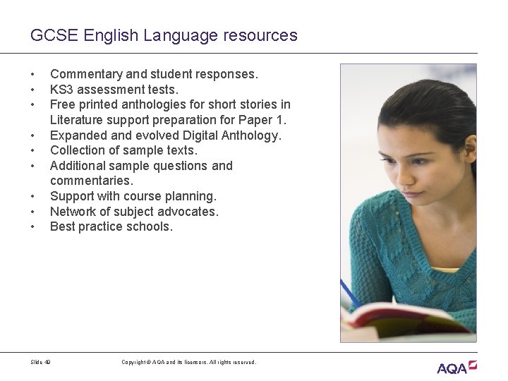 GCSE English Language resources • • • Commentary and student responses. KS 3 assessment