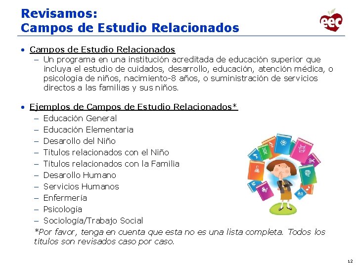 Revisamos: Campos de Estudio Relacionados • Campos de Estudio Relacionados – Un programa en