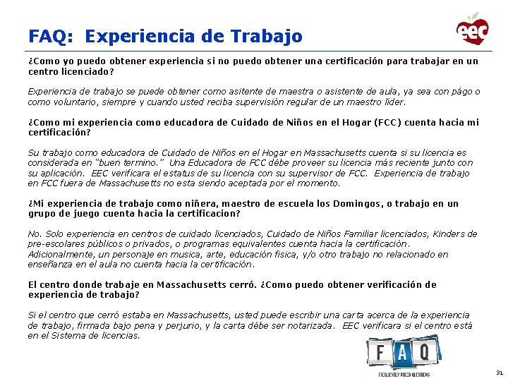 FAQ: Experiencia de Trabajo ¿Como yo puedo obtener experiencia si no puedo obtener una