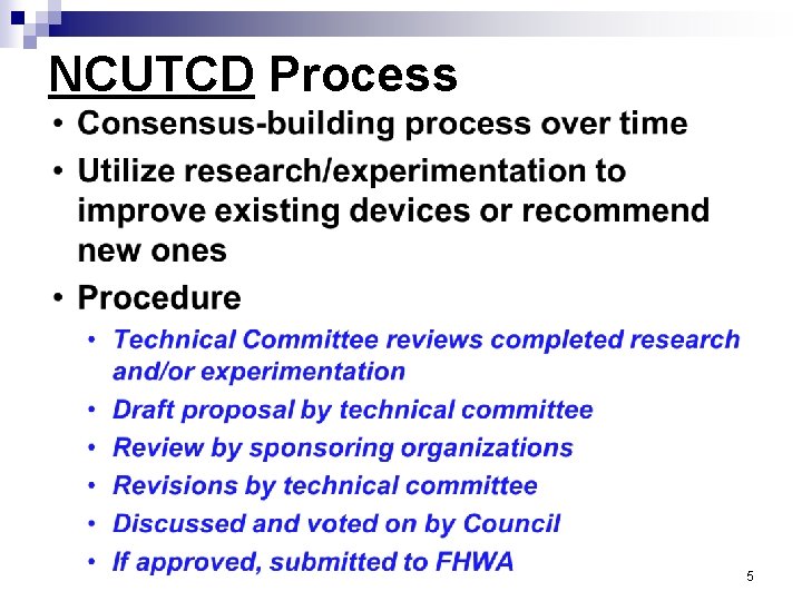 NCUTCD Process 5 