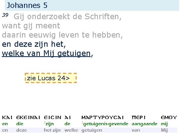 Johannes 5 Gij onderzoekt de Schriften, want gij meent daarin eeuwig leven te hebben,