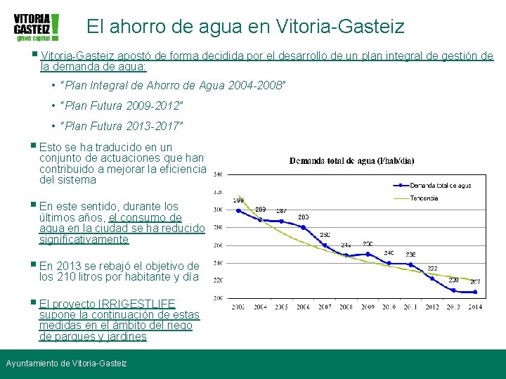 El ahorro de agua en Vitoria-Gasteiz § Vitoria-Gasteiz apostó de forma decidida por el