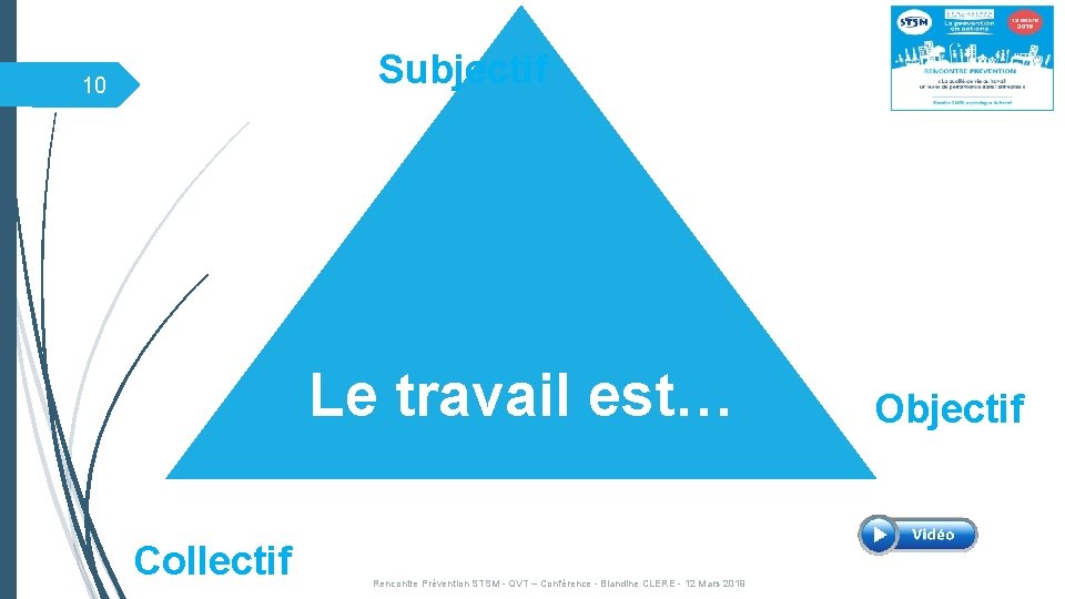 Subjectif 10 Le travail est… Collectif Rencontre Prévention STSM - QVT – Conférence - Subjectif 10 Le travail est… Collectif Rencontre Prévention STSM - QVT – Conférence -