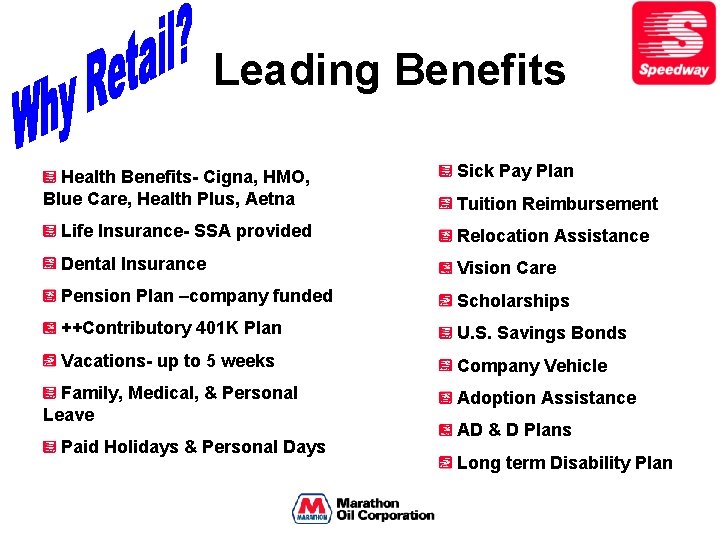 Leading Benefits Health Benefits- Cigna, HMO, Blue Care, Health Plus, Aetna Sick Pay Plan