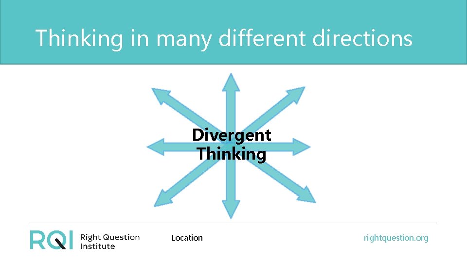 Thinking in many different directions Divergent Thinking Location rightquestion. org 