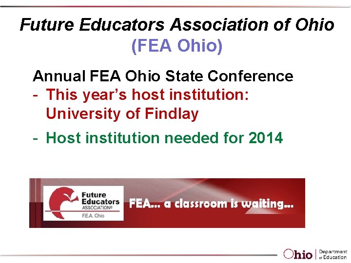 Future Educators Association of Ohio (FEA Ohio) Annual FEA Ohio State Conference - This