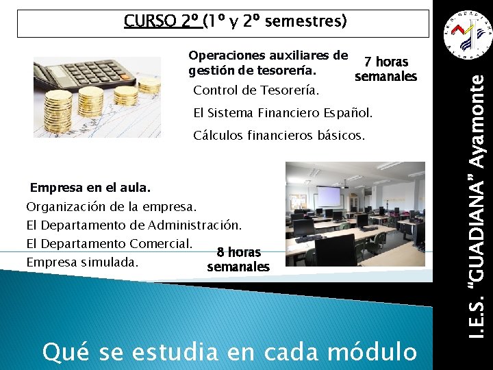 Operaciones auxiliares de 7 horas gestión de tesorería. semanales Control de Tesorería. El Sistema