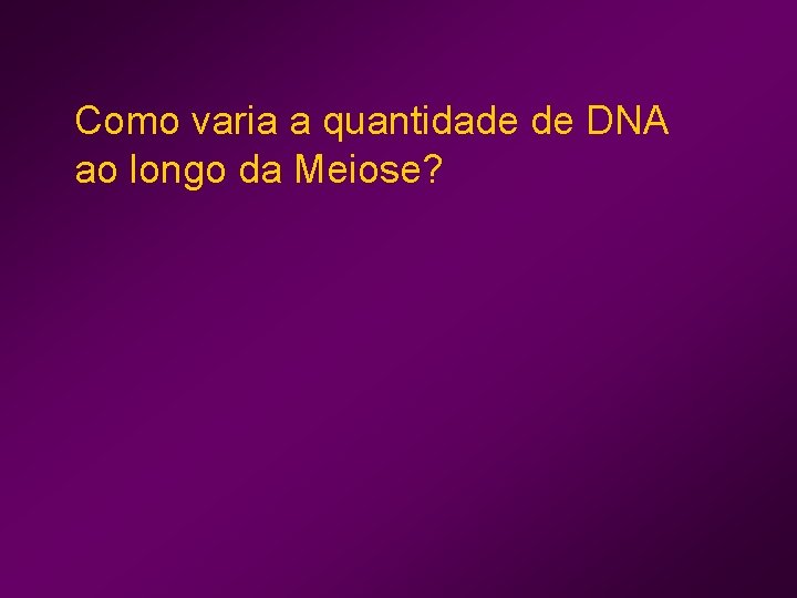 Como varia a quantidade de DNA ao longo da Meiose? 