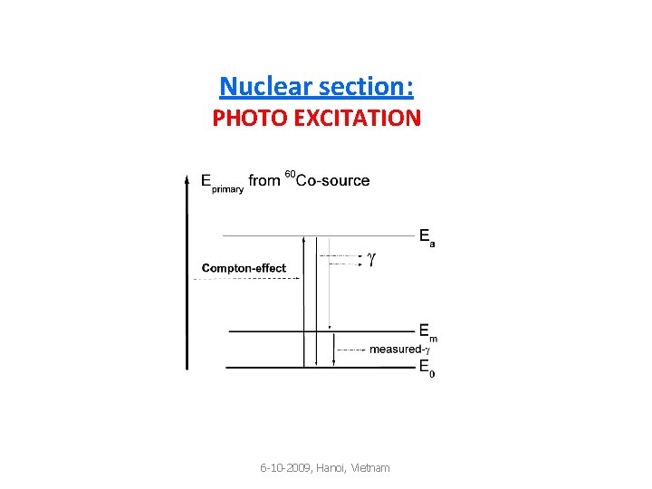 Nuclear section: PHOTO EXCITATION 6 -10 -2009, Hanoi, Vietnam 